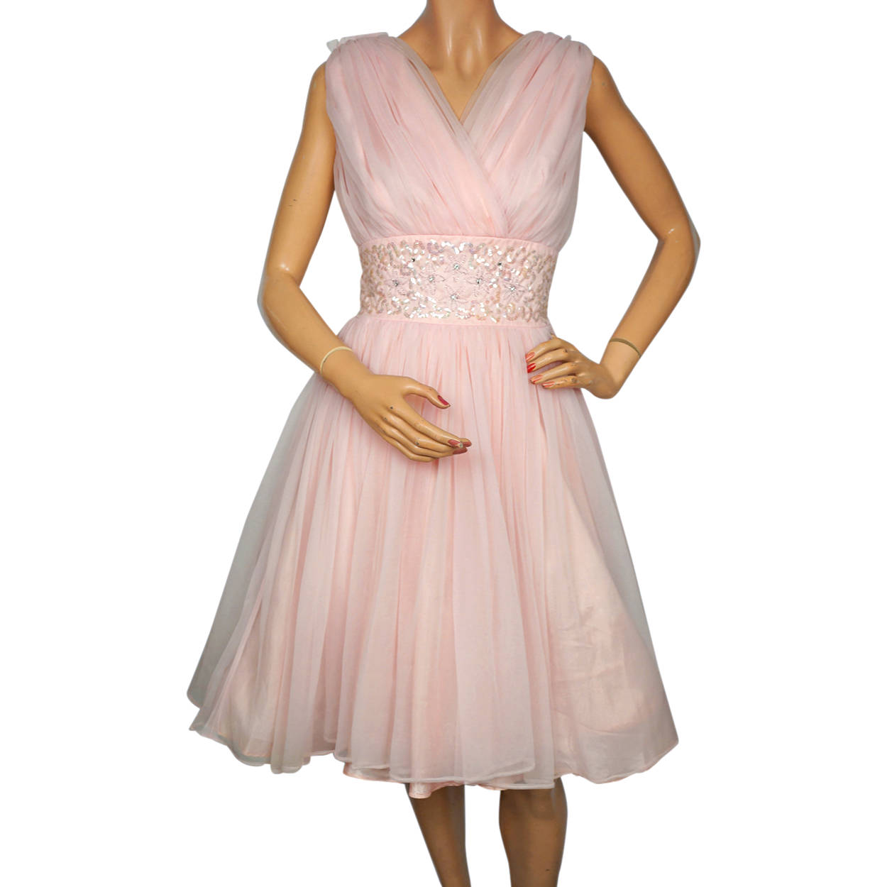 pink 1950s dress