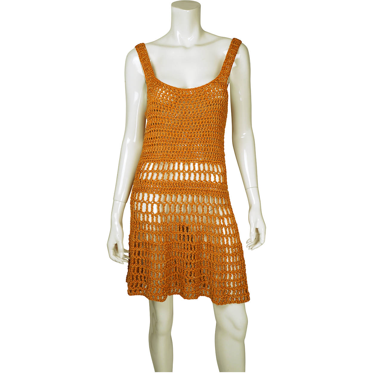 orange crochet dress