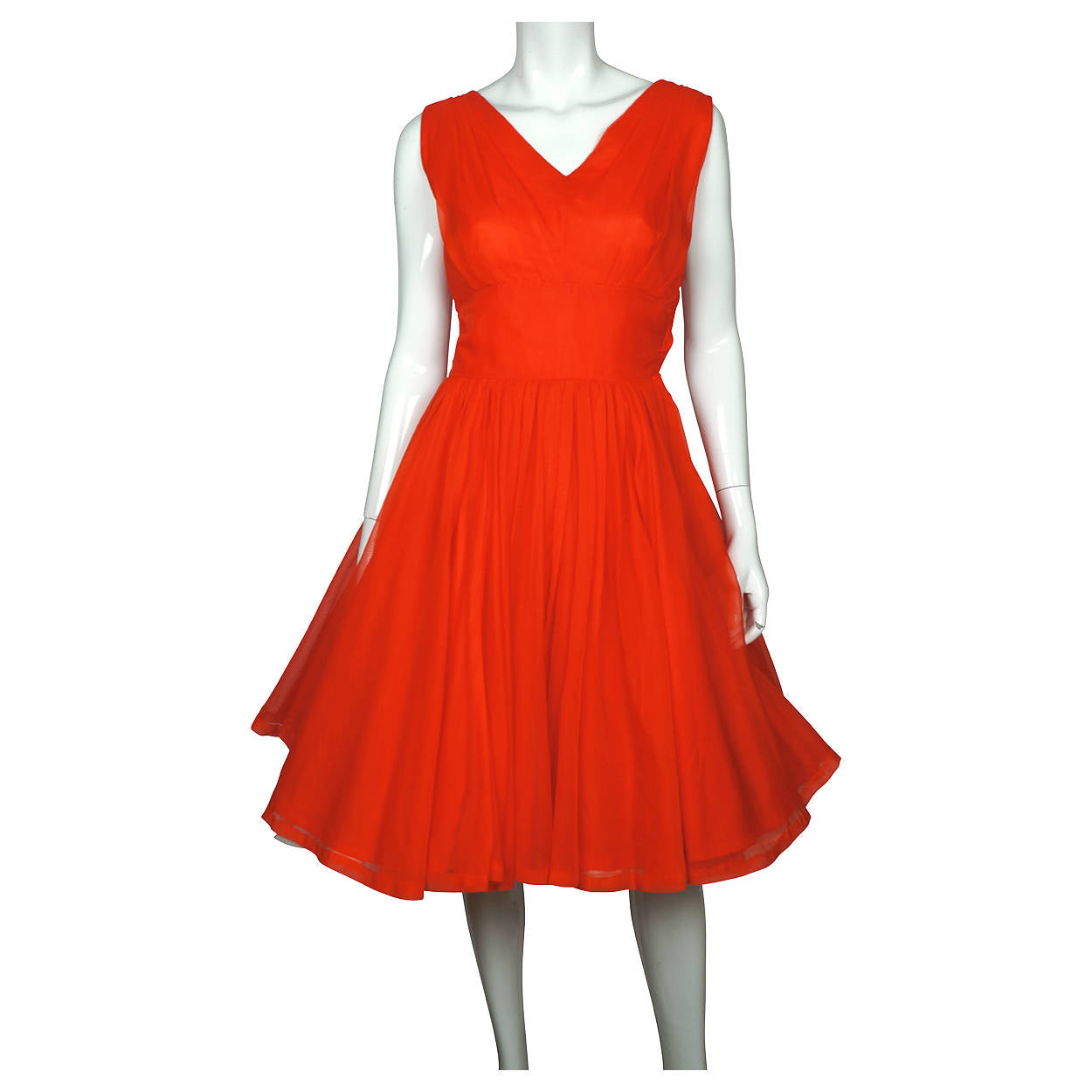 red 50s dress