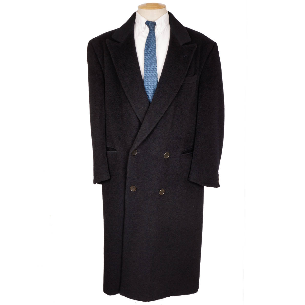 Overcoat Wool Mens Coat Size L Long Topcoat