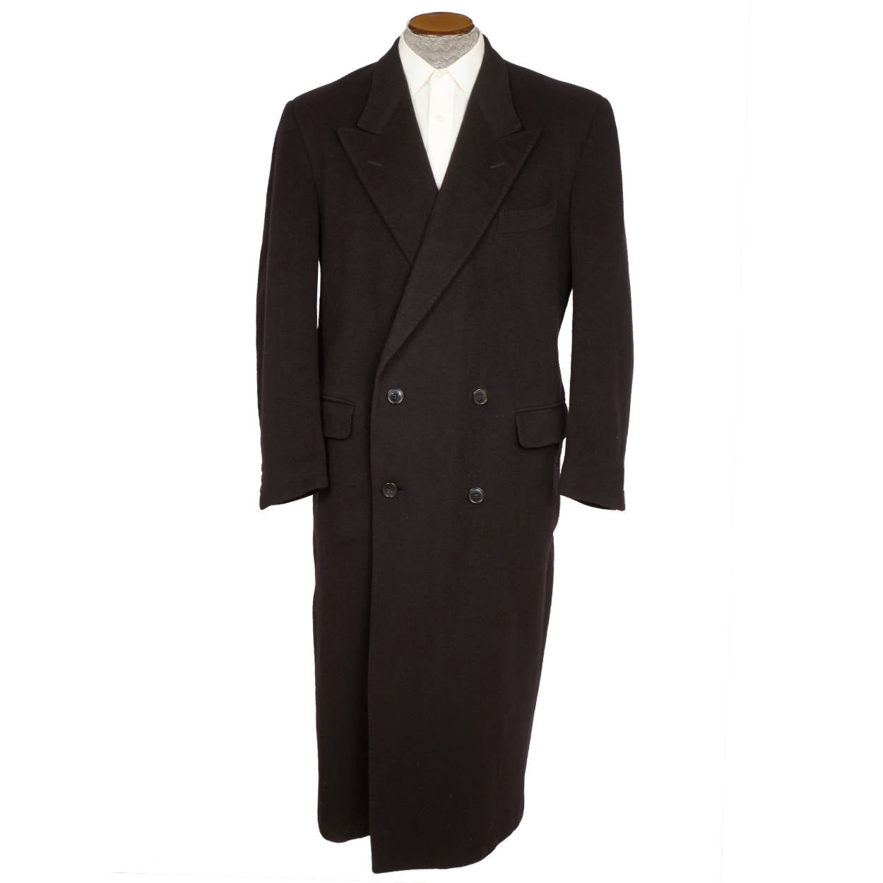 Vintage Giorgio Armani Coat 1980s White Label Overcoat Cashmere Wool  Topcoat L