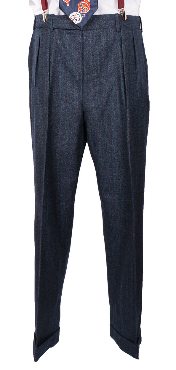 1950s Vintage 3-Piece Suit Hand Tailored Jacket Vest Pants Grey-Blue ...