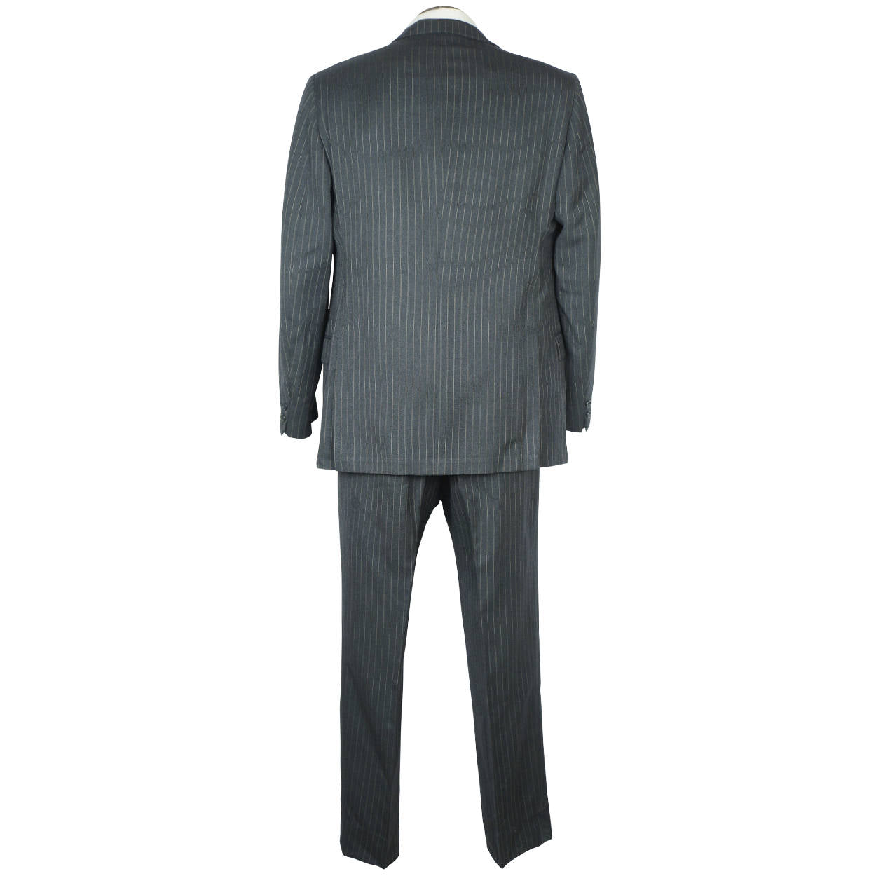 Vintage 1960s Mens Suit Charcoal Grey w Pinstripe Custom Tailor Dated ...
