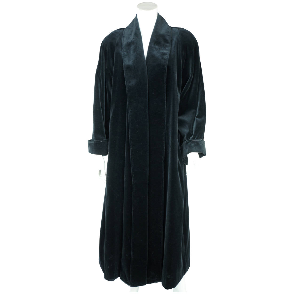 Vintage 80s de Ball Black Velvet Evening Coat Ladies Size L