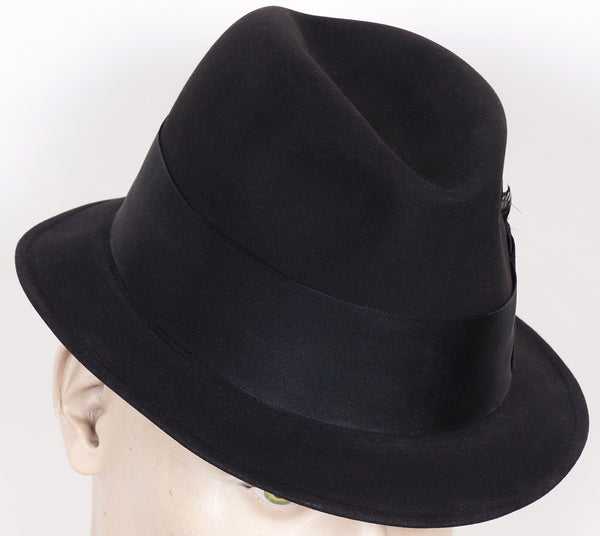 1960s Mens Dobbs Fedora Hat - Narrow Brim - Mad Men Style - 7