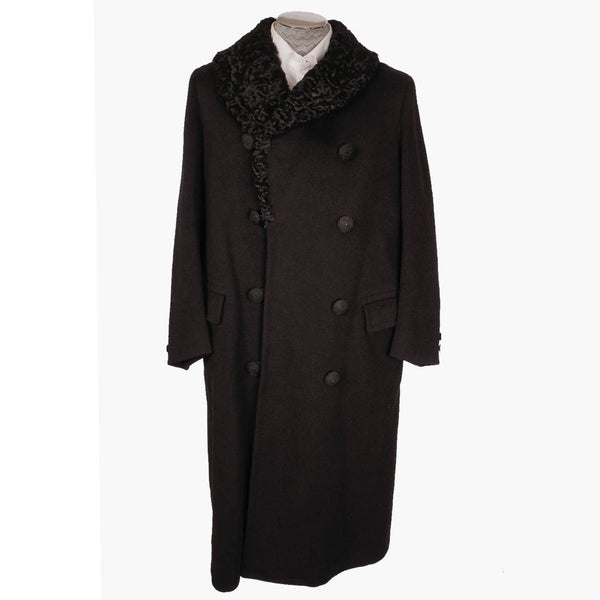 1920s Mens Ulster Winter Coat Melton Wool Overcoat - Medium