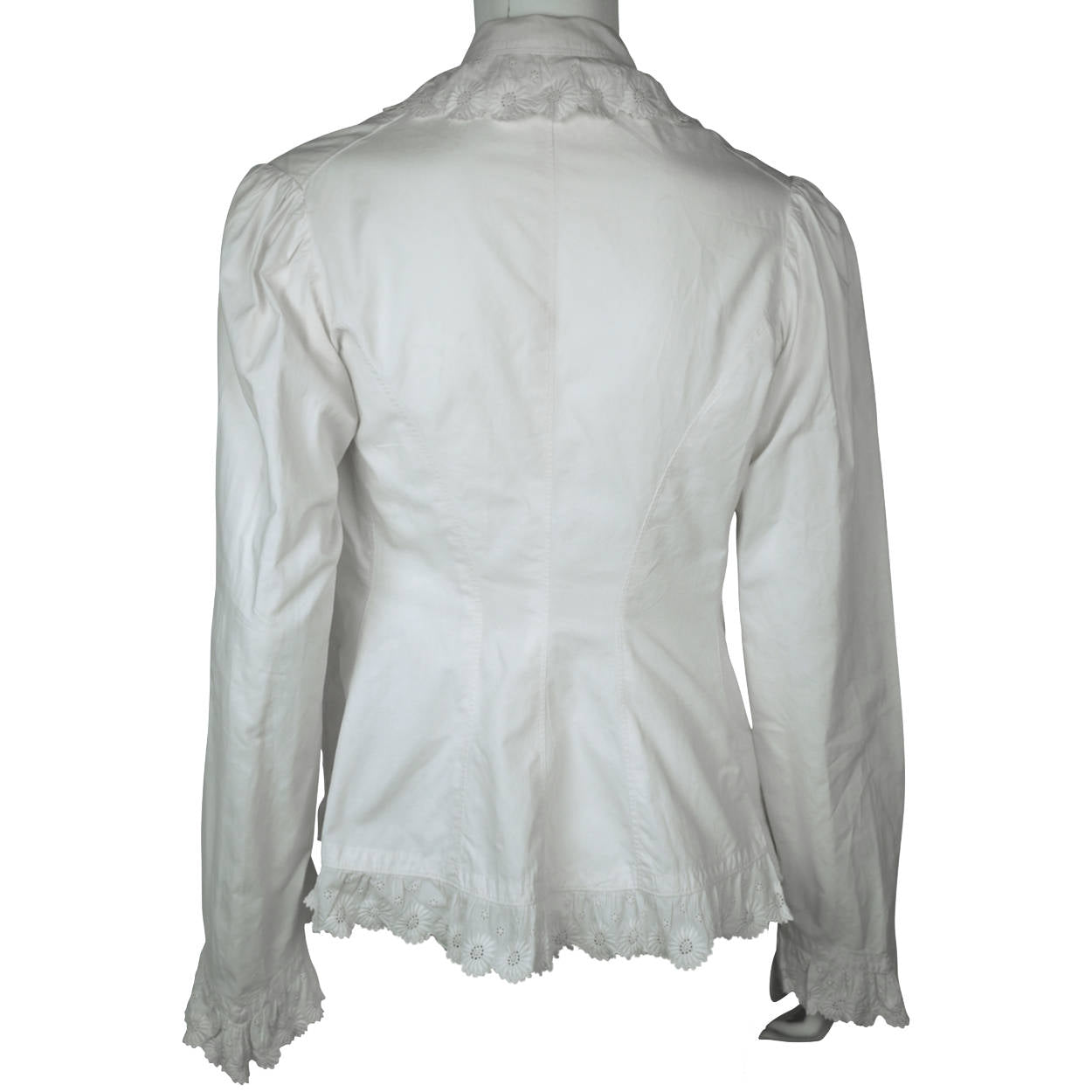 Antique Victorian Combing Jacket Blouse White Cotton Size M