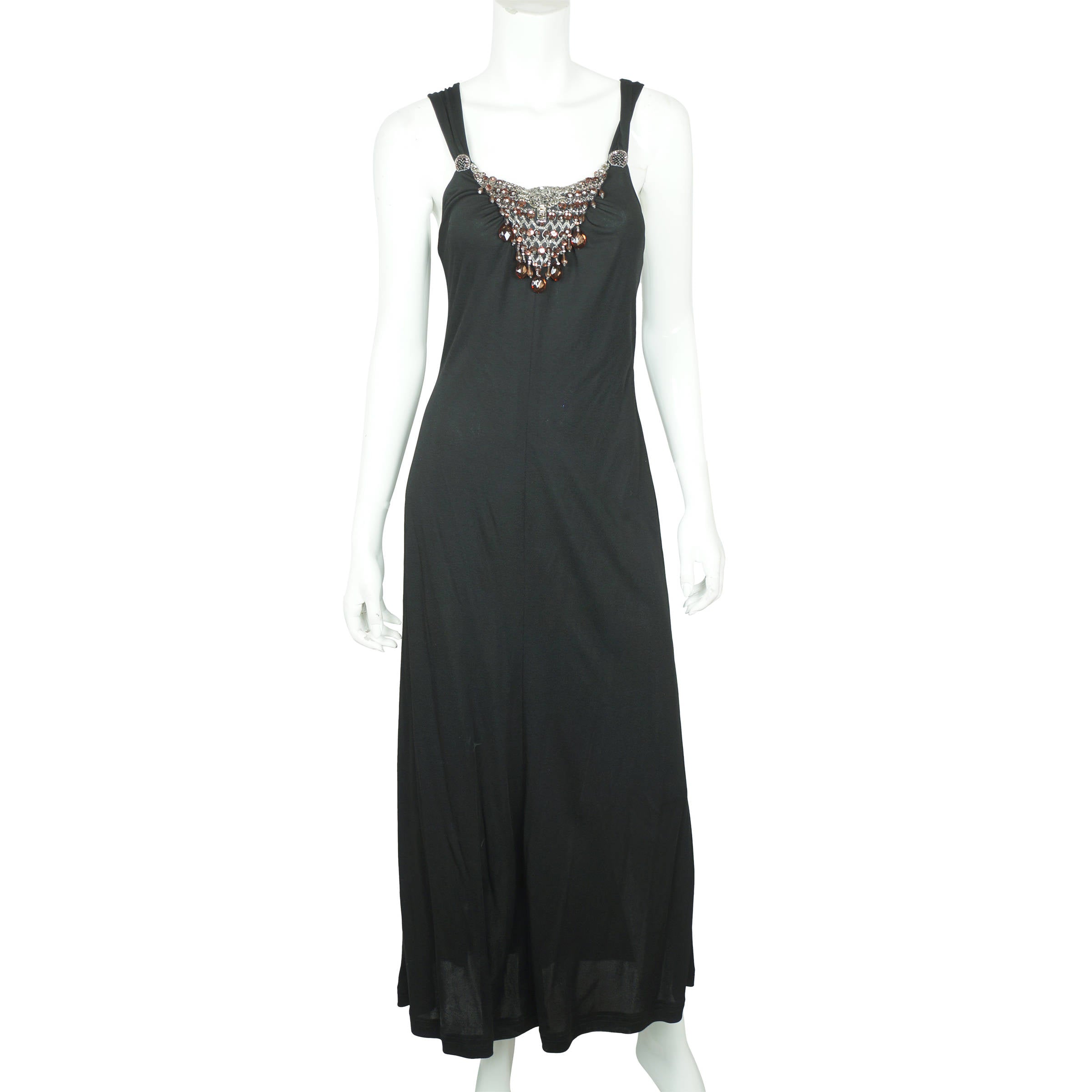 Escada Evening Gown Black Formal Long Dress with Wrap Size M