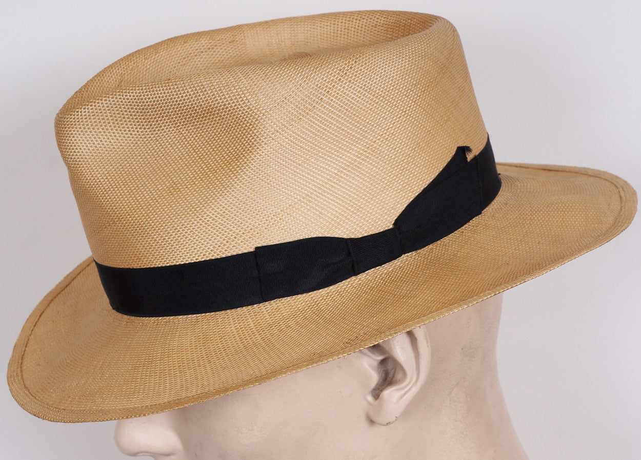 1940s Mens Fashion Panama Hat Fedora Style Made in Italy F Fabrizi Rom