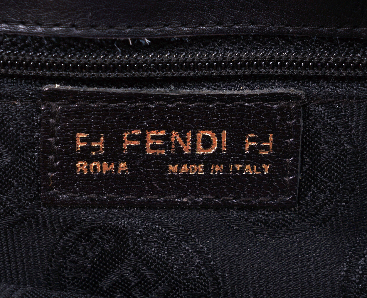 Vintage Clutch by Fendi with Fendi Logo - Black Leather Purse - Made in ...