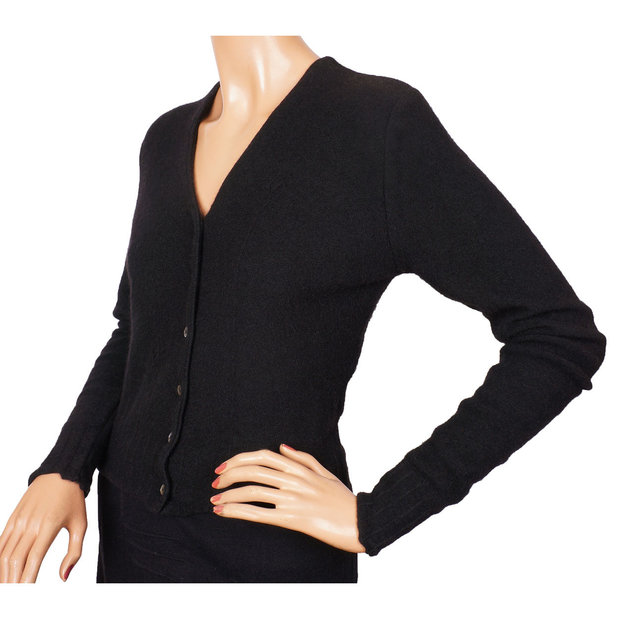 Guy Laroche Paris Sweater Black Wool & Angora Blend Ladies Size S