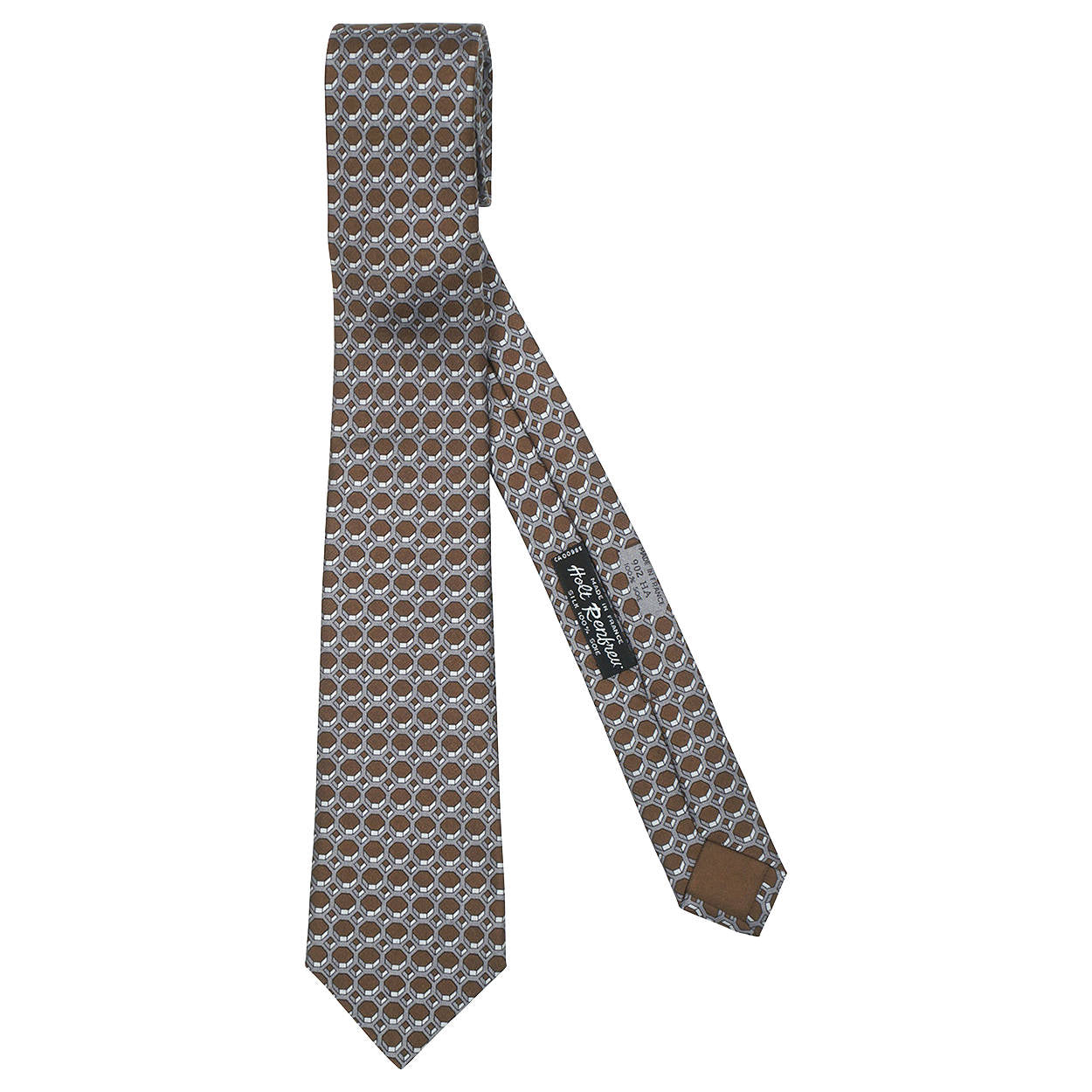Vintage Hermes Tie Silk Twill 902 HA Geometric Pattern Mens Necktie ...