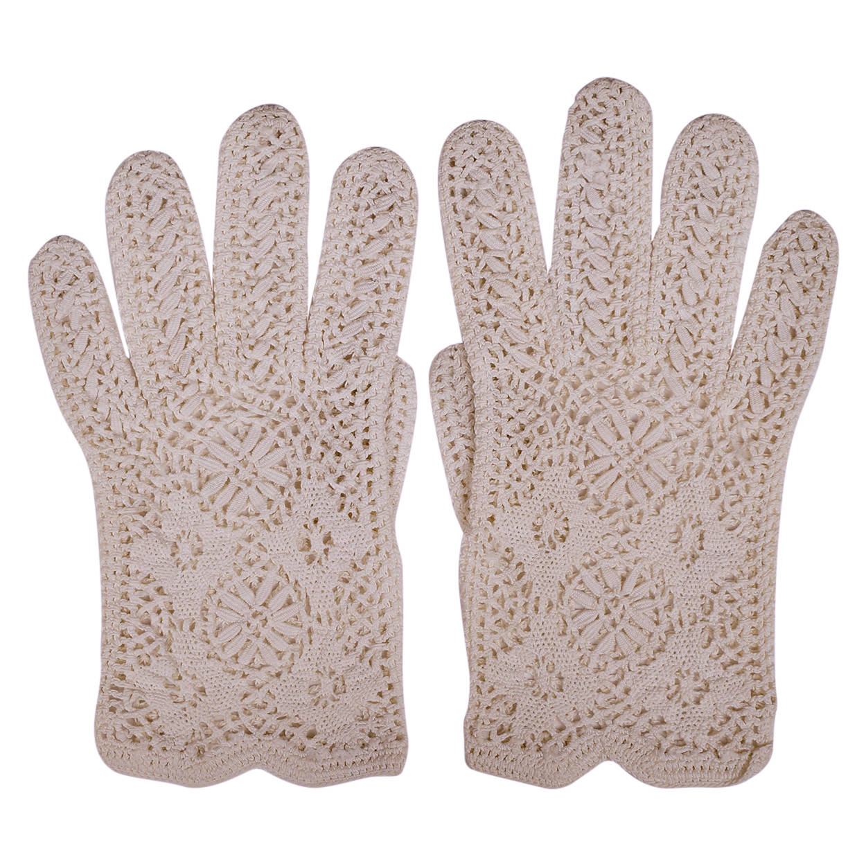 off white lace gloves