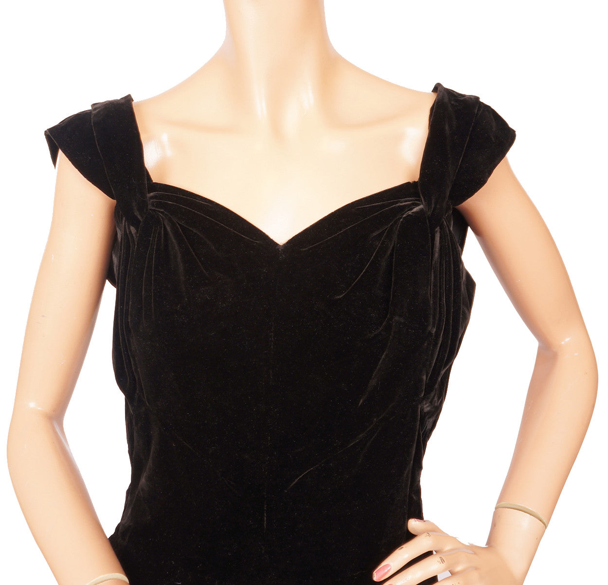 Vintage Molyneux Black Velvet Evening Gown 1930s Designer Dress