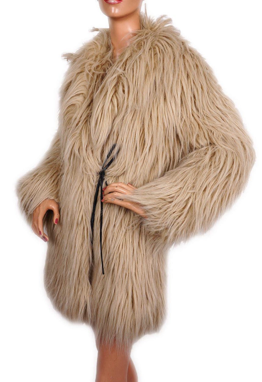 moschino faux fur coat