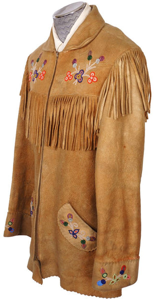 Vintage 1950s Native Indian Fringed Suede Leather Jacket - M
