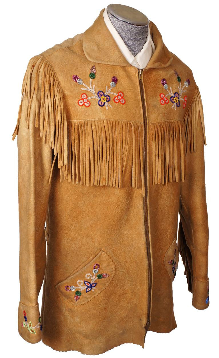 Vintage 1950s Native Indian Fringed Suede Leather Jacket - M