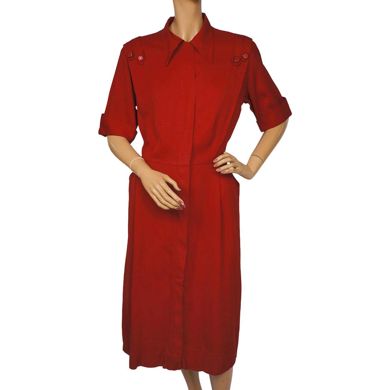 1940 red dress