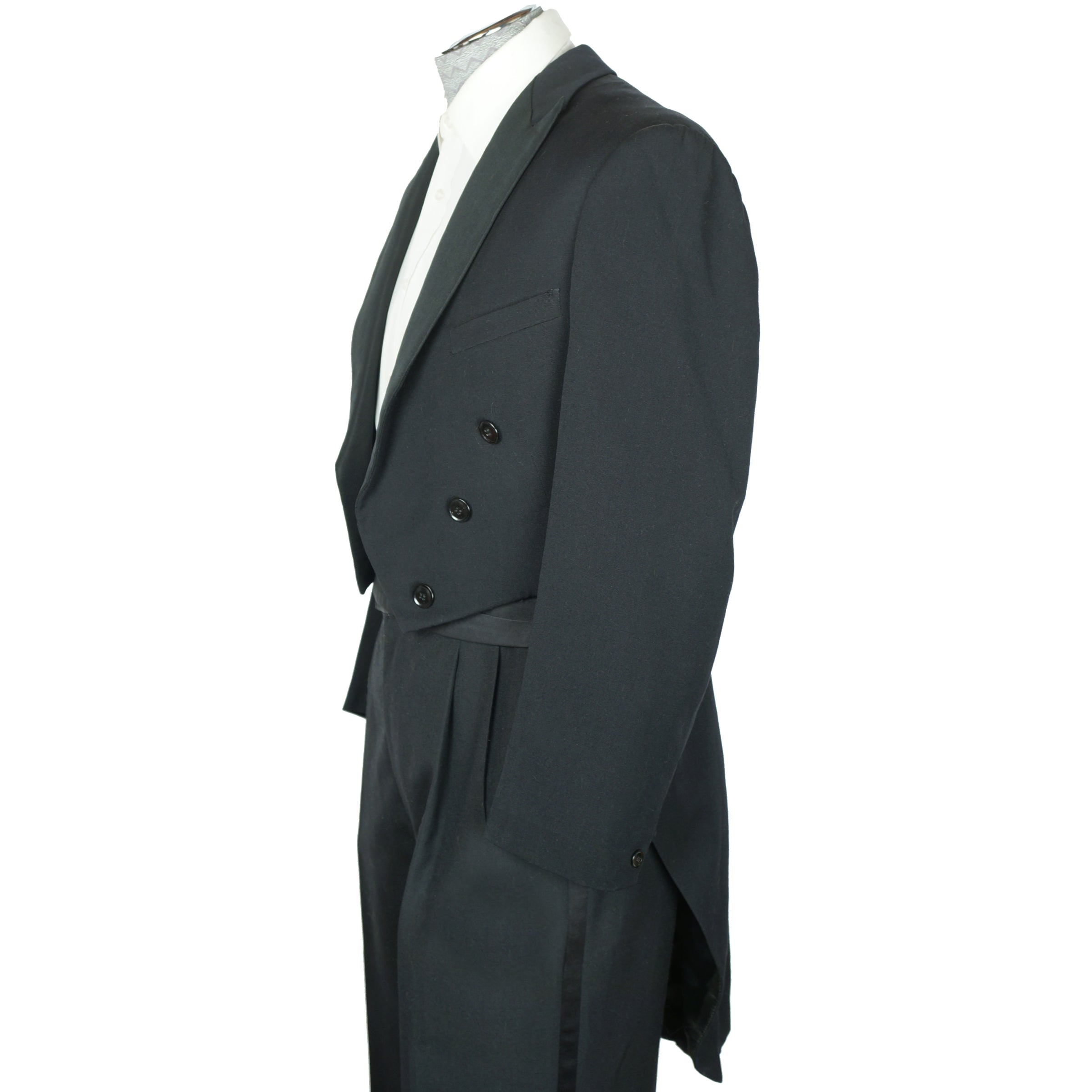 Vintage 1940s Tuxedo Tailcoat Full Dress Tails Size M L