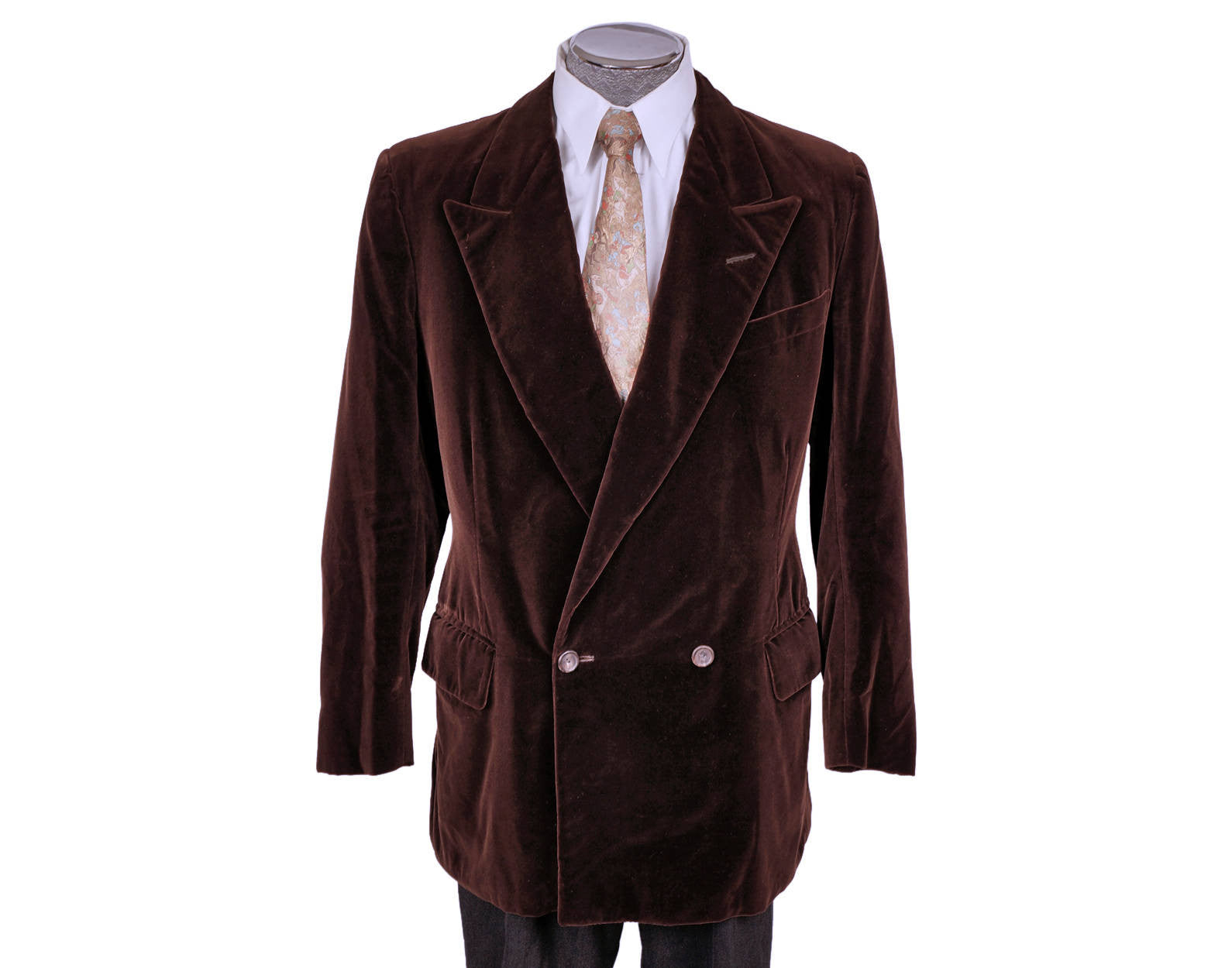Vintage Norton & Sons Bespoke Savile Row Jacket Brown Velvet Blazer 19