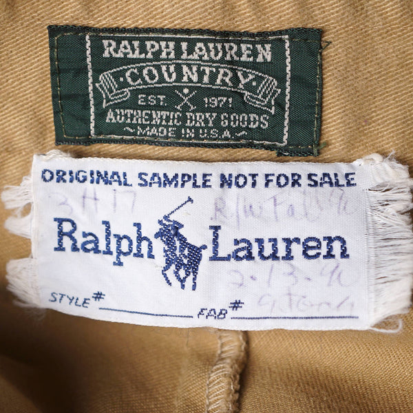 Vintage Ralph Lauren Country Label Long Skirt Khaki 1990 Sample Made in USA  Sz M