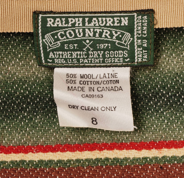 Vintage Ralph Lauren Country Label Wraparound Maxi Skirt Southwestern  Blanket Size M 8