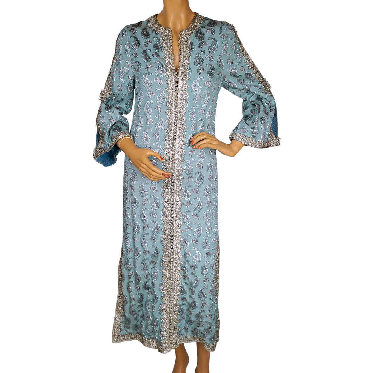 silver kaftan dress