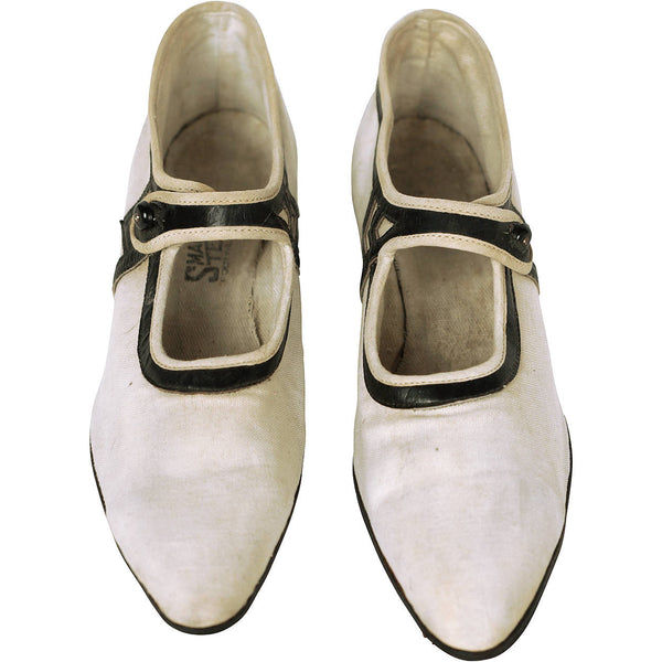 Vintage 1920s Flapper Shoes Canvas 