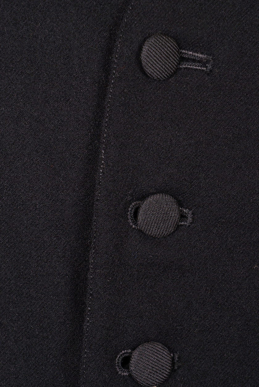 1920s Waistcoat Vintage Mens Black Wool Vest