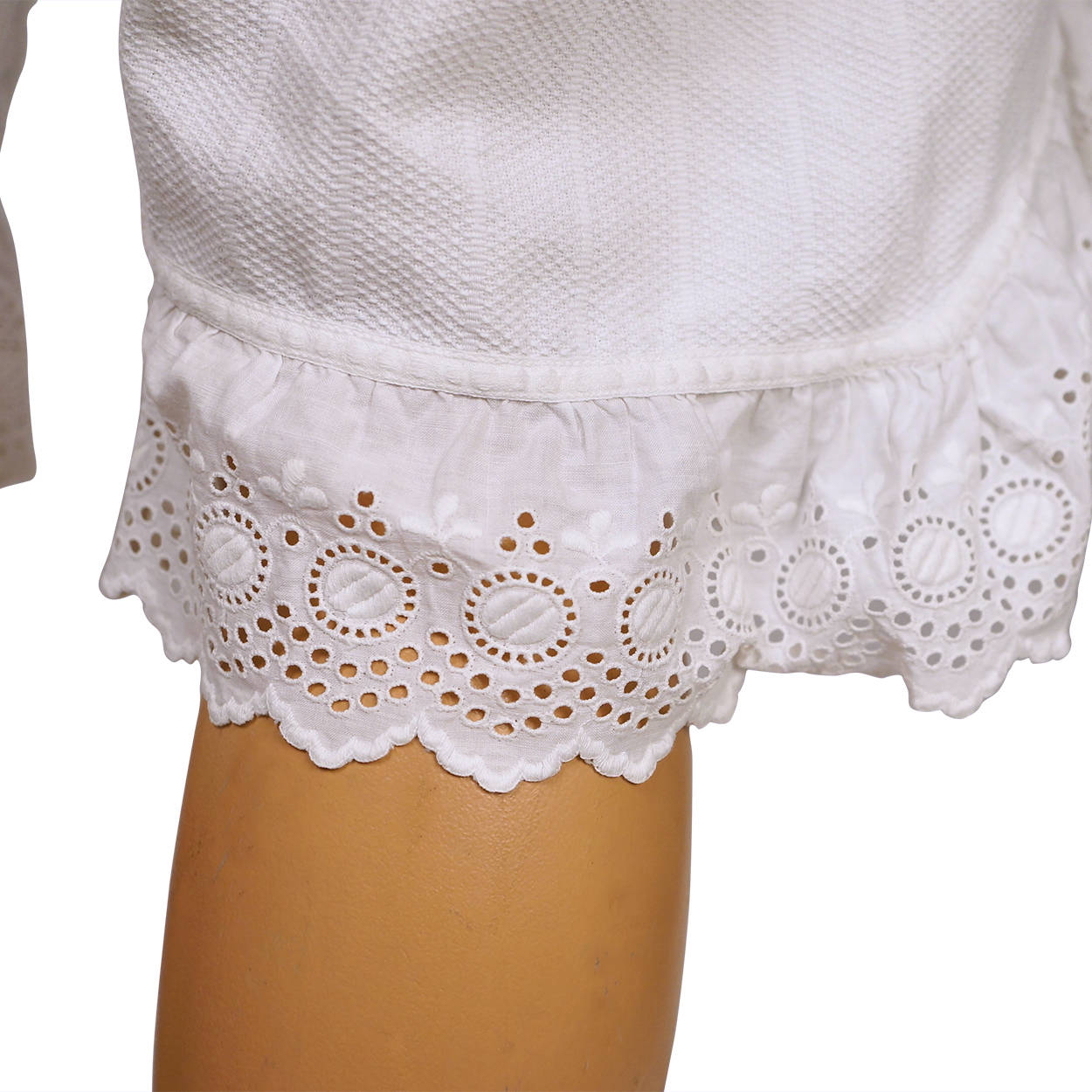 Antique Victorian White Woven Cotton Drawers with Eyelet Trim Ladies ...