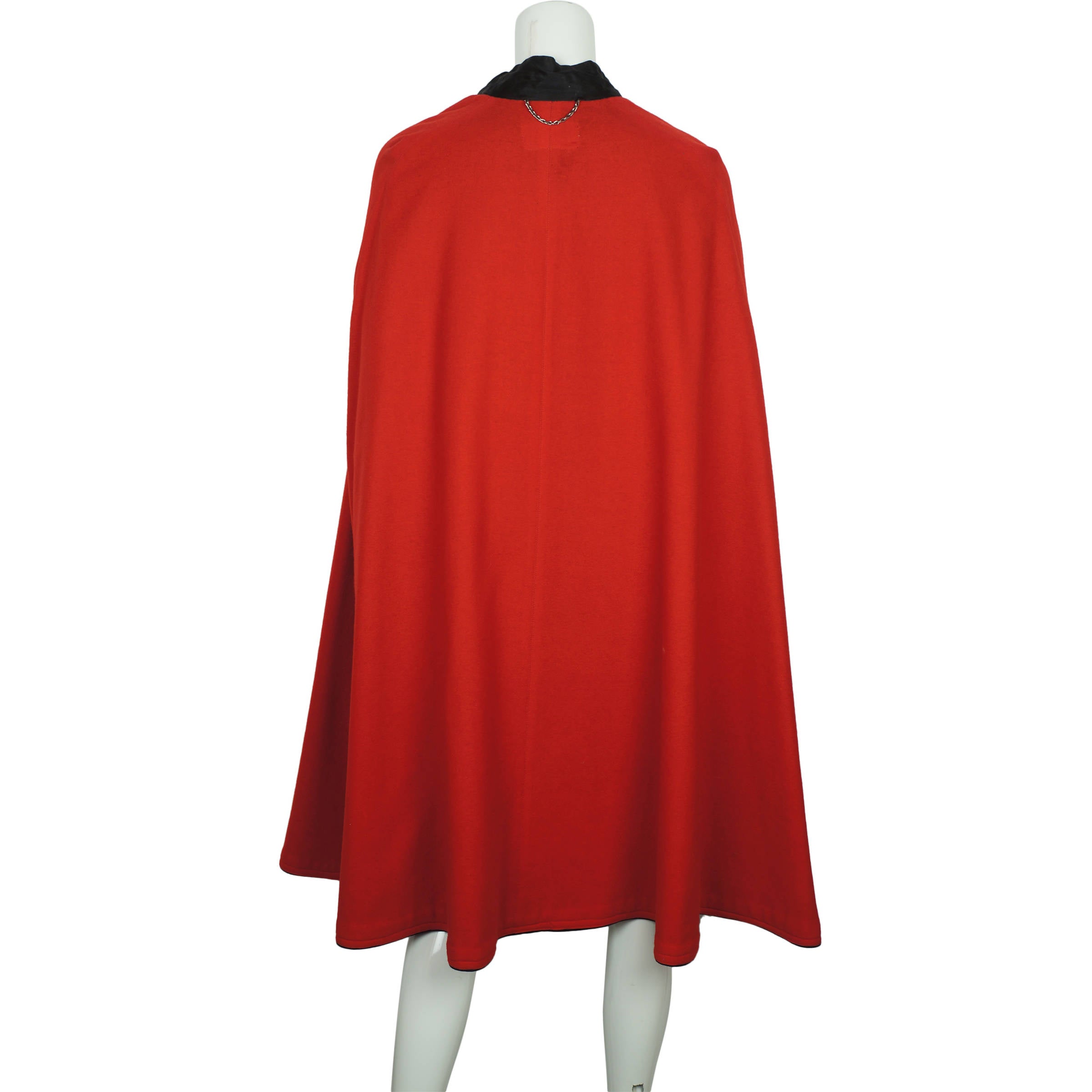 Vintage Nurses Cape 1940s Red Wool Interior WW2 Era