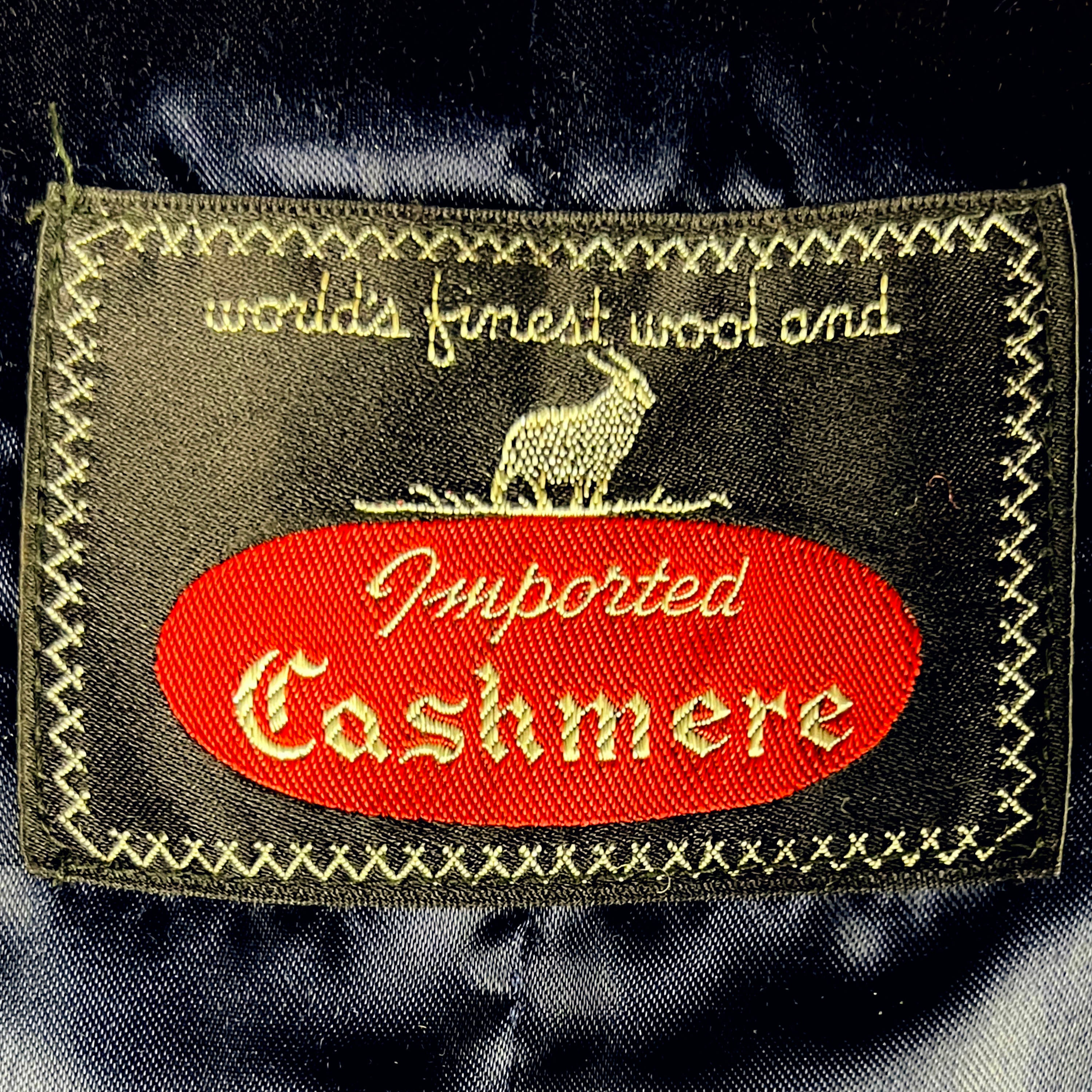 Vintage 1950s Overcoat Worlds Finest Wool & Cashmere Coat L
