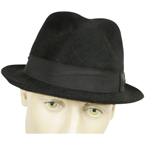 Yohji Yamamoto Borsalino Trilby Fedora Hat Water Repellent Rabbit Fur Felt  7 5/8 - Poppy's Vintage Clothing