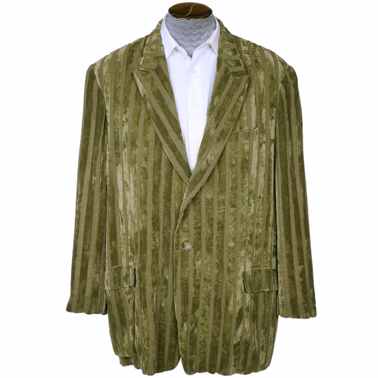 Vintage 1980s Yohji Yamamoto Mens Jacket Oversized Green Velvet