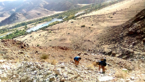 Mineral hunter in the Orange River region