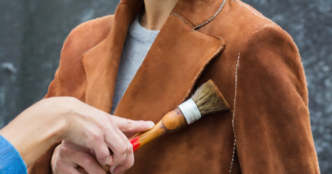 Cleaning Suede Jacket with Brush