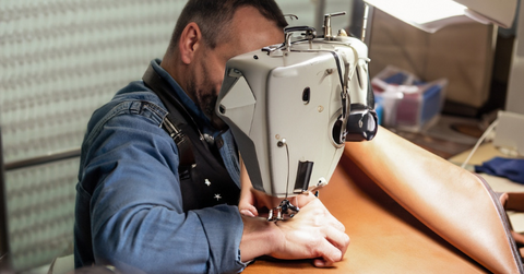 Man Stitching Leather Jacket