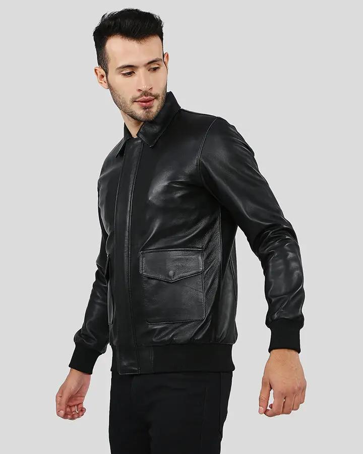 Shane Brown Leather Bomber Jacket