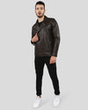Vermont Brown Motorcycle Leather Jacket