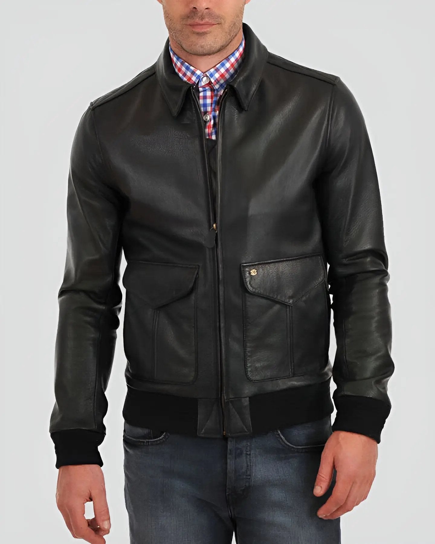 Jackets Black - Jacket Kyros Mens Leather Leather NYC Bomber