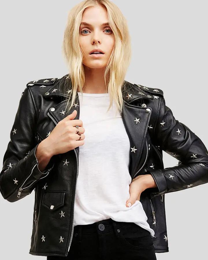 Women's Eva Studded Leather Jacket