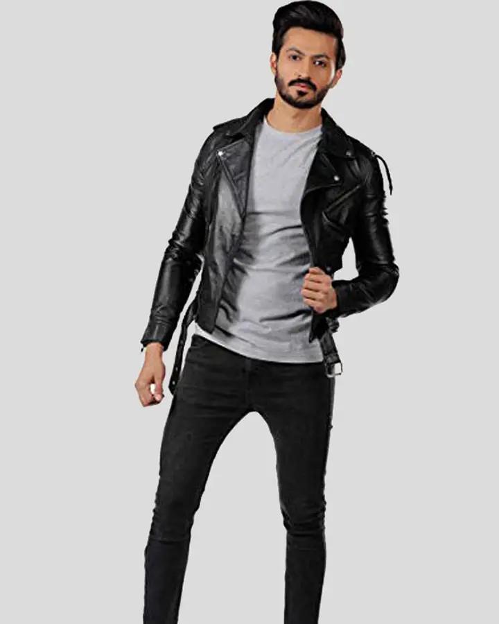 Mens Donn Black Motorcycle Leather Jacket - NYC Leather Jackets