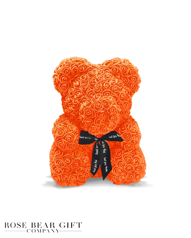 orange rose bear