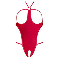 Magic Silk Seamless Open-Crotch Teddy Red One Size