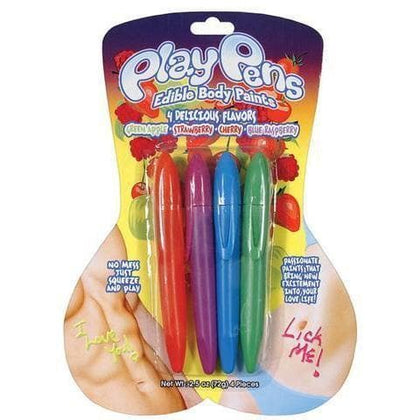 New Edible Body Paints Set of 4 w/Brush - Couples Foreplay Fun