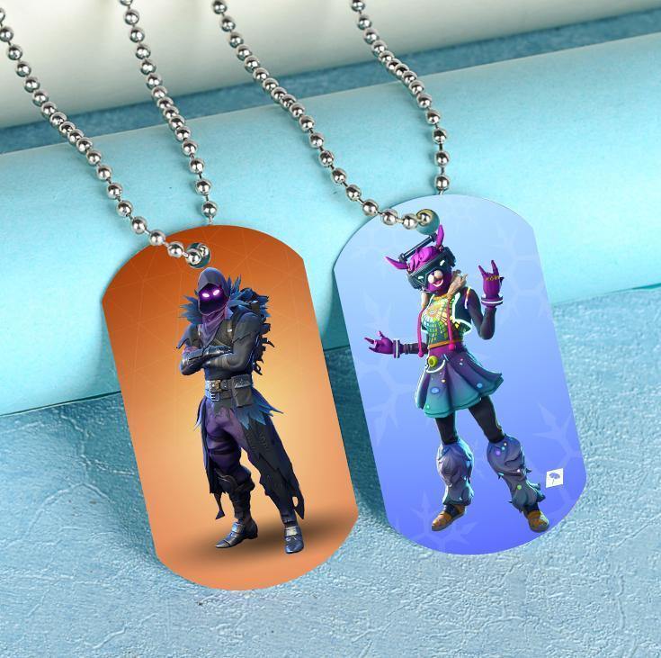 Fortnite Dog Tag Necklace Party Chain Dog Tags Party Favors 2pcs Prosgifts - roblox boss necklace