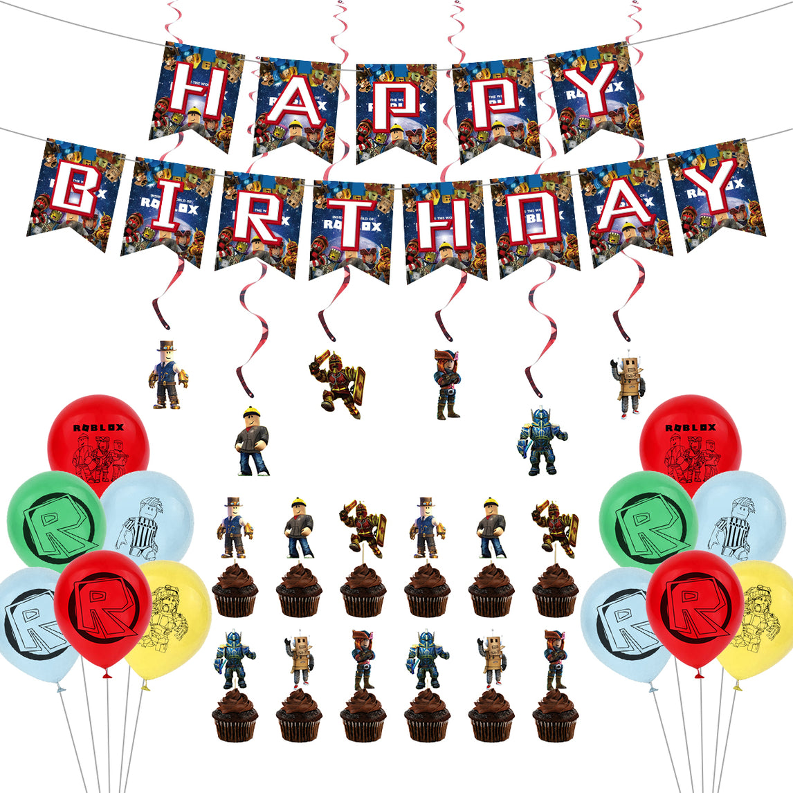 Roblox Banner Balloons Birthday Party Supplies Boys Girls Holiday Part Prosgifts - dx shirt code roblox