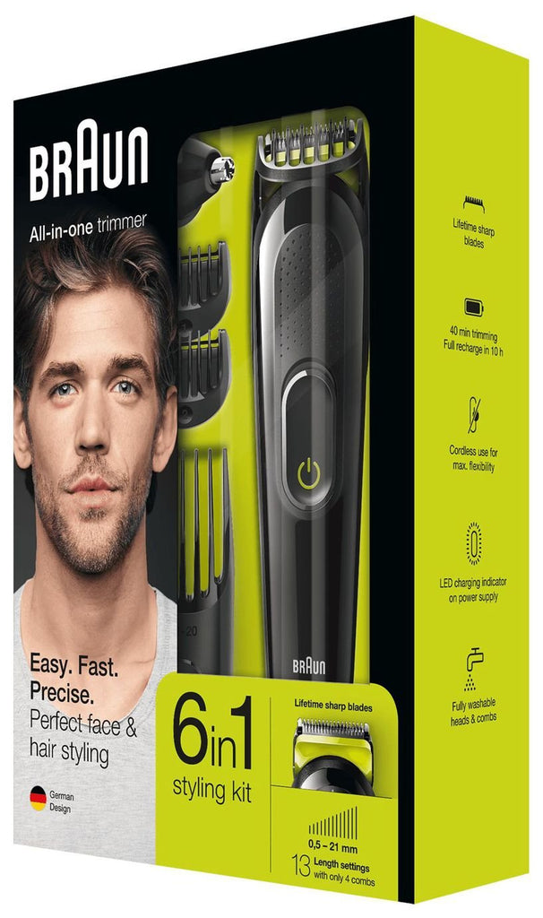 braun 6 in 1 beard trimmer and hair clipper kit