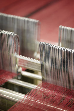 Weaving Begg cashmere scarves, stoles, and throws