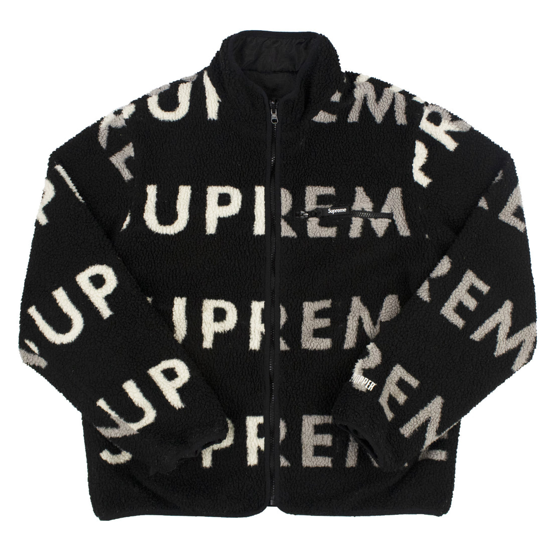 黒Ｍ Supreme Reversible Logo Fleece Jacket-